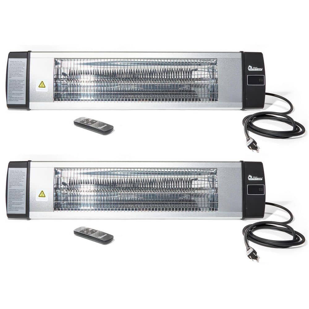 1500-Watt Silver Electric Infrared Indoor Outdoor Wall Ceiling Heater (2-Pack)