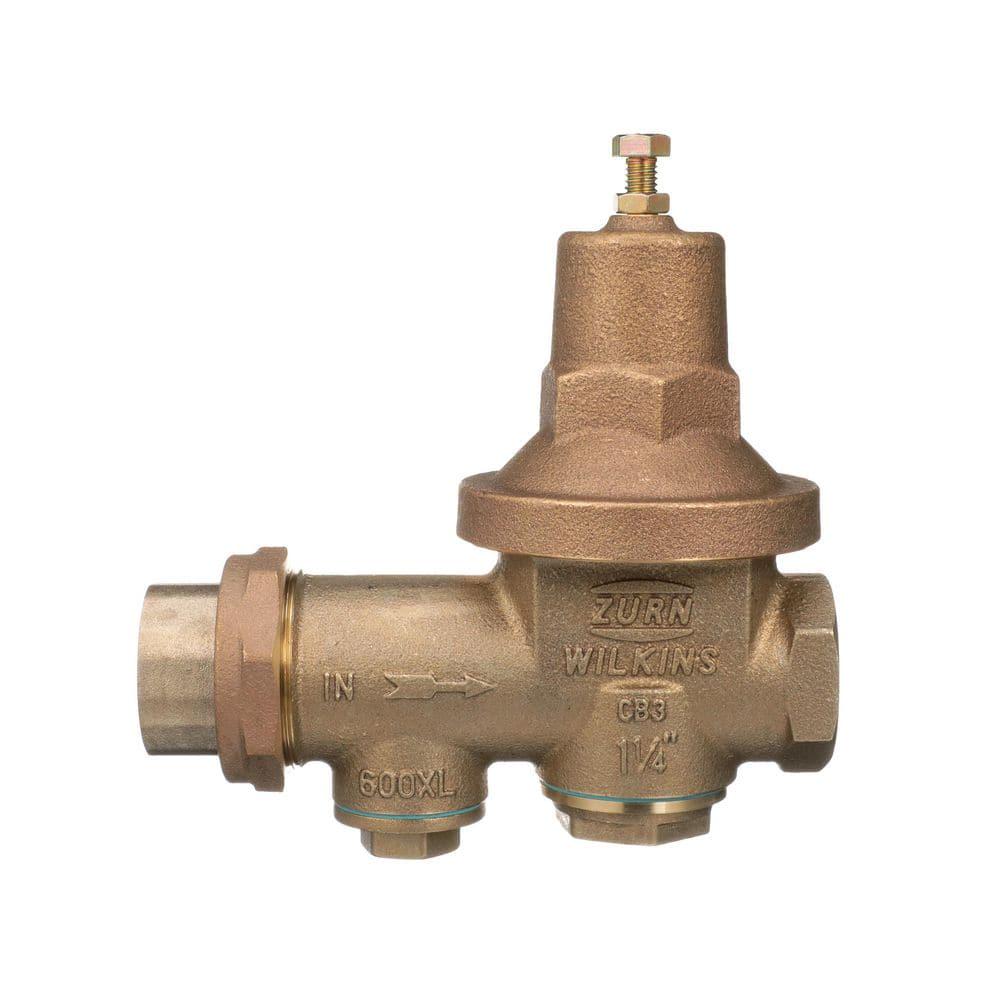 Zurn 1-1/4 in. 600XL Pressure Reducing Valve with spring range from 10 PSI to 125 PSI, factory set at 50 PSI