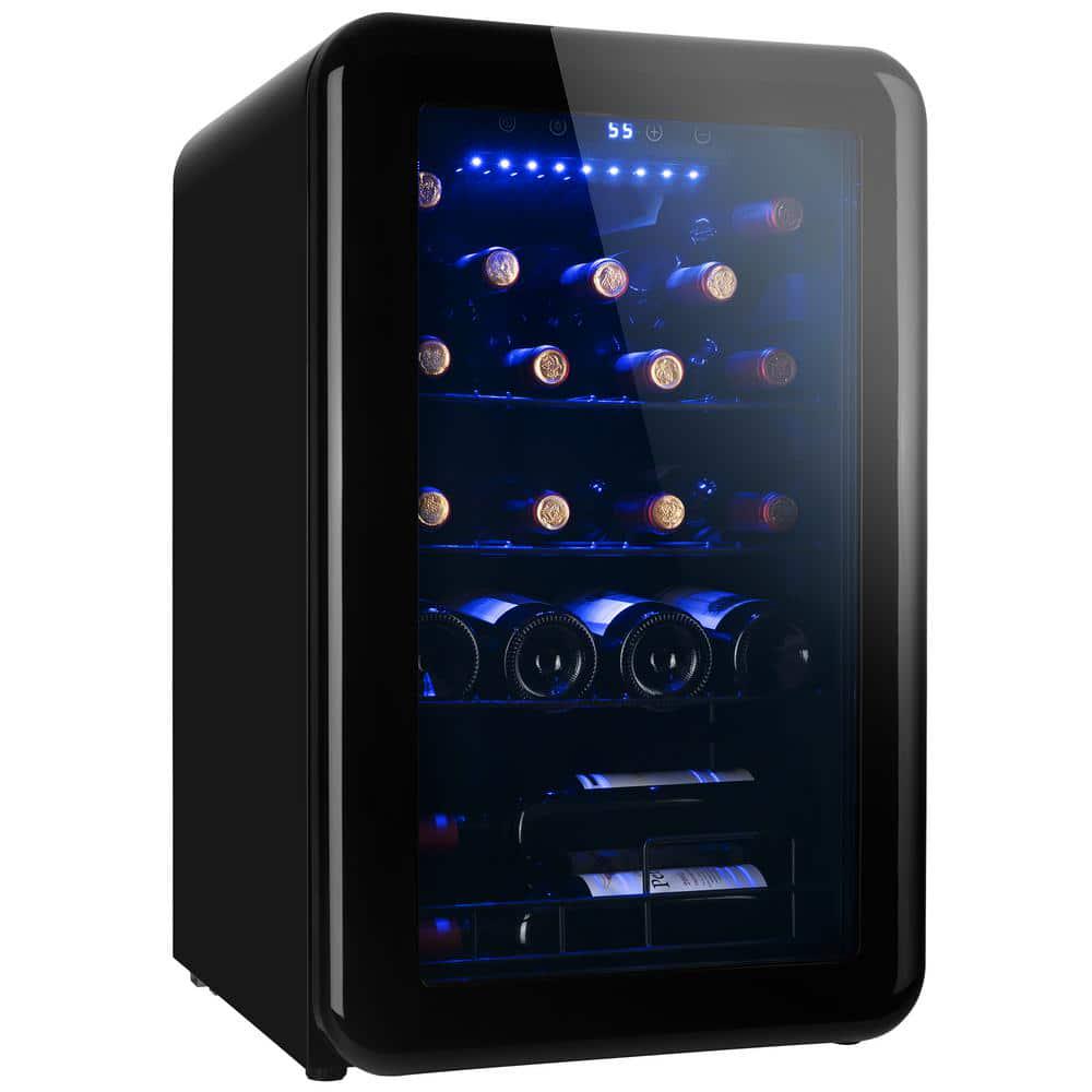 24 -Bottle Free Standing Wine Cooler in Black