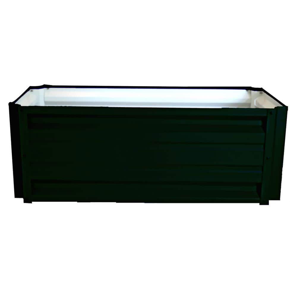 24 inch by 48 inch Rectangle Stealth Black Metal Planter Box