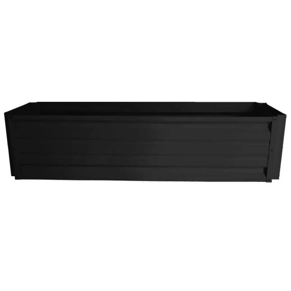 24 inch by 72 inch Rectangle Stealth Black Metal Planter Box
