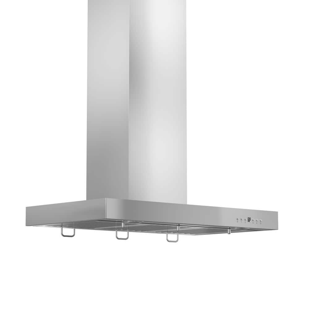 ZLINE Kitchen and Bath 36  Convertible Vent Wall Mount Range Hood in Stainless Steel with Crown Molding (KECRN-36)