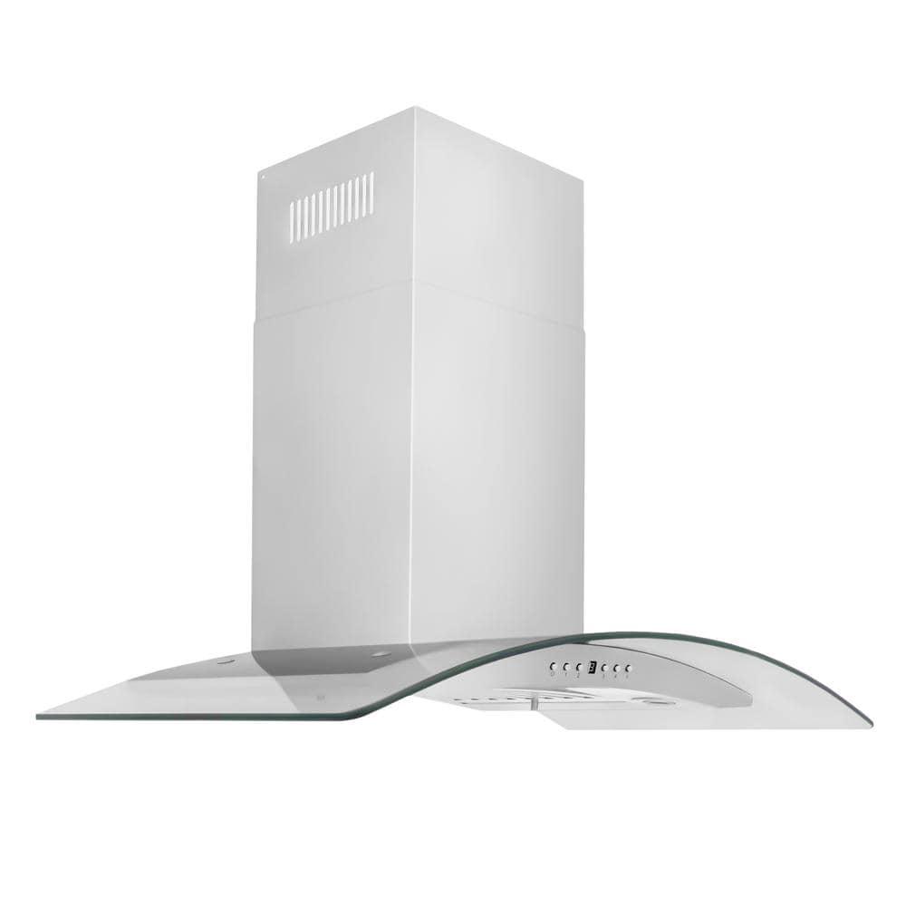 ZLINE Kitchen and Bath 36  Convertible Vent Wall Mount Range Hood in Stainless Steel and Glass (KN4-36)