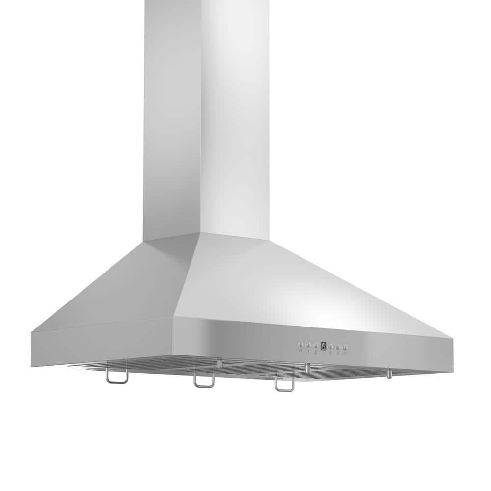 ZLINE Kitchen and Bath 36  Convertible Vent Wall Mount Range Hood in Stainless Steel with Crown Molding