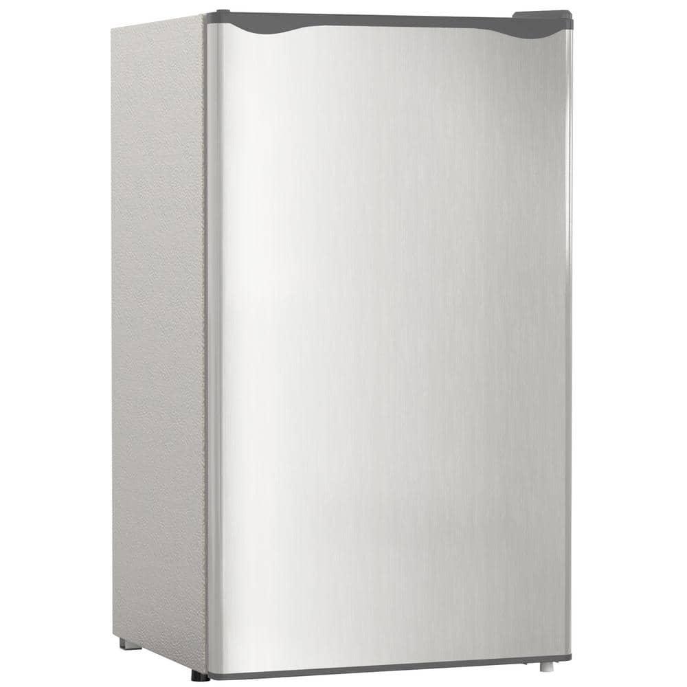 3.2 cu. ft. Freestanding in Silver Single Door Mini Refrigerator with Freezer