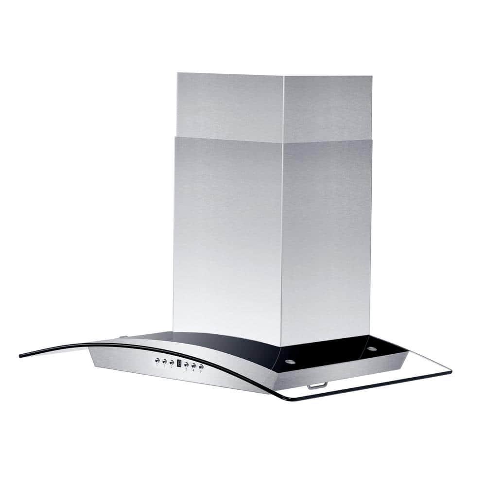 ZLINE Kitchen and Bath ZLINE 30  Convertible Vent Wall Mount Range Hood in Stainless Steel and Glass (KZ-30)